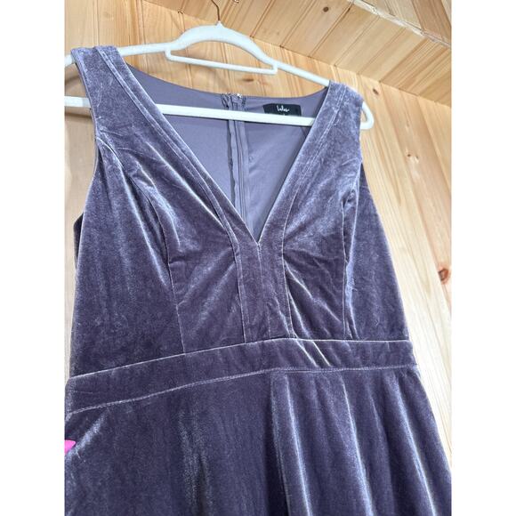NWT Lulus Beautiful Night Dusty Purple Velvet Sleeveless Maxi Dress Wedding Sz L - Picture 5 of 8